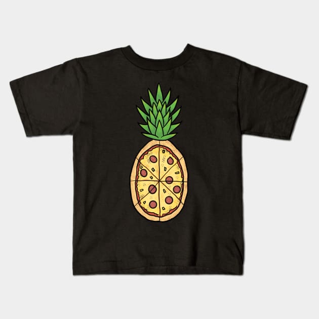 Pineapple on Pizza say yes fun pizza lover hawaiian style Kids T-Shirt by ChloesNook